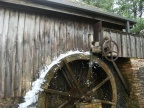  The water wheel with a full head of water.